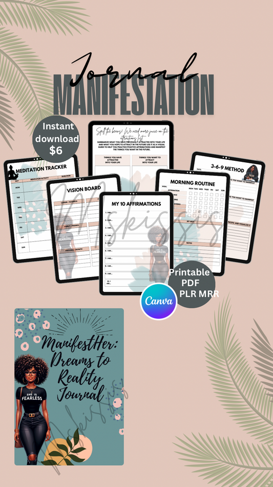 ManifestHer Dreams to Reality:Manifestation Journal